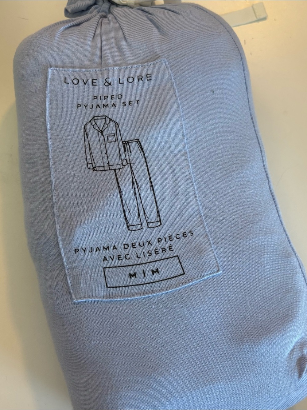 Love & Lore Women's Piped Pajama Set - Light Blue
